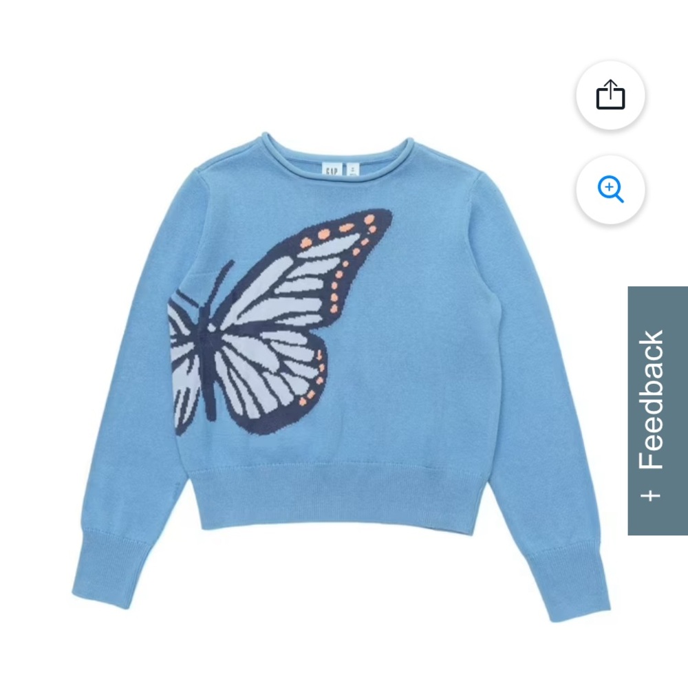 GAP Blue Pullover with Butterfly Motif